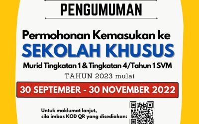 MAKLUMAN KEMASUKAN KE SEKOLAH KHUSUS 2023